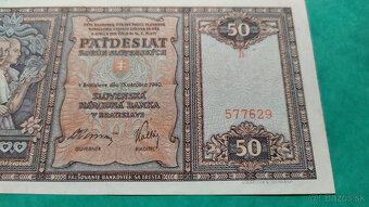 Slovenský štát - 50Ks s. Ji - neperforovaná, super stav - 8