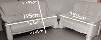 Kožená sedacia súprava 3+2 - TOP STAV, ako NOVÁ - 8