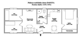 Mobilný dom - DAKOTA - 5x15m - 8