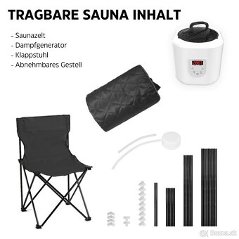 Prenosná parná sauna KPS90 90x90x190 cm - 8