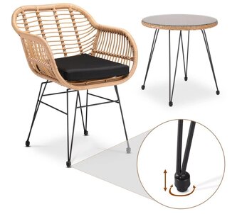 Pozor čítaj - Ratanový záhradný balkónový set Bali béžová - 8