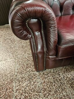 CHESTERFIELD ŠTÝL,DVOJFAREBNÁ-KOŽENÁ SEDAČKA 2xGAUČ+KRESLO - 8