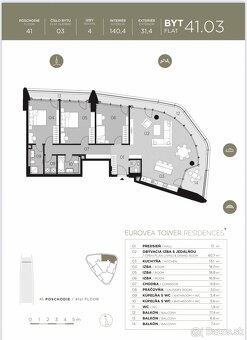 4-izb. byt na prenajom Eurovea Tower - 8