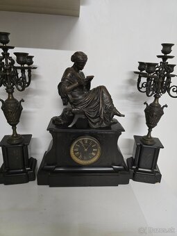Krbove hodiny a svietniky bronz - 8