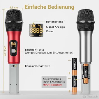 Bezdrôtový mikrofónny systém UHF TONOR TW820 - 8