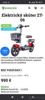 Predám tento el.skúter ZTech 06 - 8