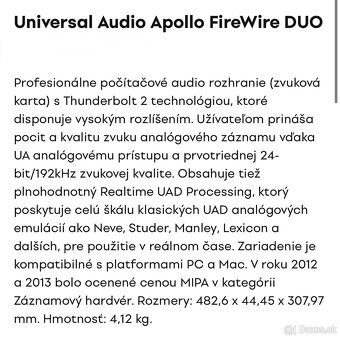 Universal audio apollo FireWire DUO (thunderbolt 3) - 8
