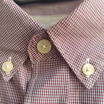 Lacoste fialová košeľa s dlhým rukávom kockovaná M/L - 8