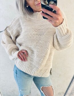 Damsky pulover taupe - 8