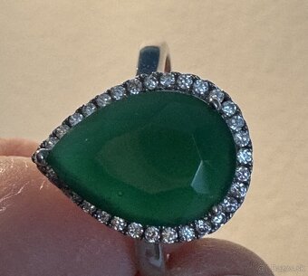 Prsteň a náušnice zelený jadeit - 8