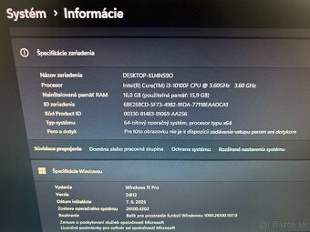 PREDÁM HERNÝ PC - I3 10100F, GTX 1070 8GB, 16GB DDR4,SSD,HDD - 8