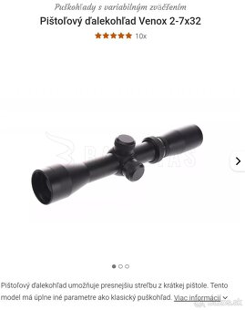 Venox 2-7x 32 pištoľový ďalekohľad - 8