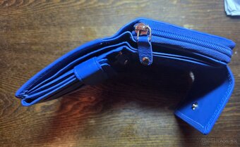 Pekná modrá kožená peňaženka - 8