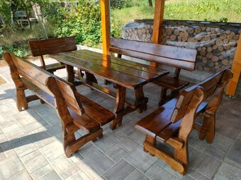 Drevené záhradne sedenie masív JELŠA Rustical - 8