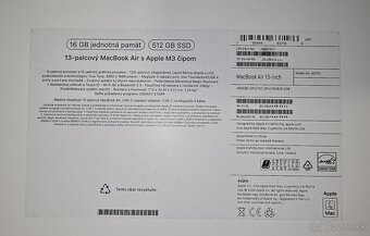Apple MacBook Air 13,6" M3, 8C CPU/10C GPU/16GB/512GB - 8