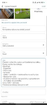 Komplet antibakteriálne ručne šitý set na postieľku - 8