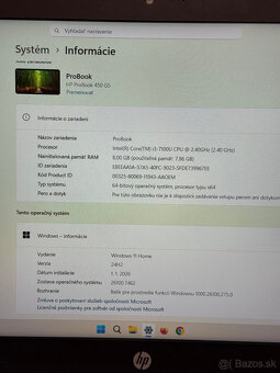 Kancelársky notebook HP ProBook 450 G5 - 8