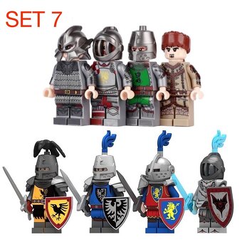 Figúrky Rytieri 1 (8ks) - typ lego, nové, nehrané - 8