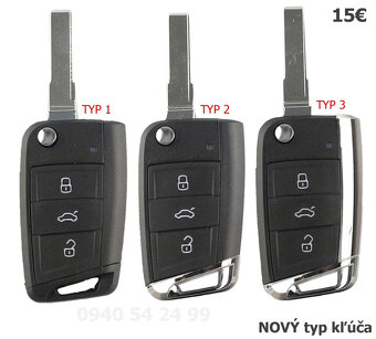 Obal autokľúča pre VW SEAT ŠKODA - 8