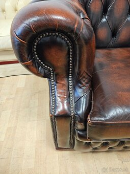 CHESTERFIELD ŠTÝL,TOP STAV,NEROZŤAHOVACIA,ZNÍŽENÁ CENA, - 8