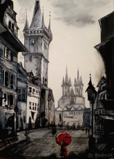 Ručne maľovaný obraz - Olejomaľba - Mestá a budovy - 8