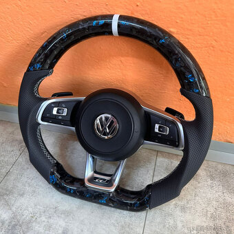 VOLANT VOLKSWAGEN R RLINE GTD GTI - KOZA / Modry KARBÓN - 8
