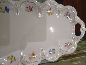Růžový porcelán, velký podnos, Chodov - 8