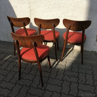 Retro starozitne stolicky Smidek Cesky Nabytek 1960 4ks - 8