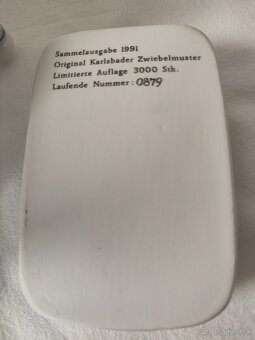 Porcelánová dóza na bonbóny,cibulák, Dubí, limitka - 8