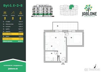 Na prenájom 2 izb. byt v novostavbe v Bytči s parkovacím mie - 8