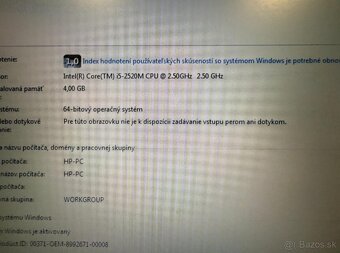 Notebook HP EliteBook 8460p i5 / 4GB RAM / 320GB HDD / WIN 7 - 8