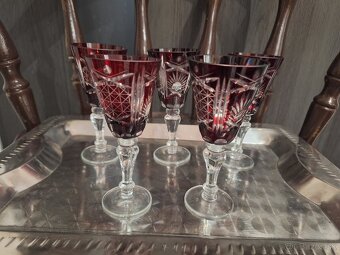 Rubínové poháre - 2 sady - 8