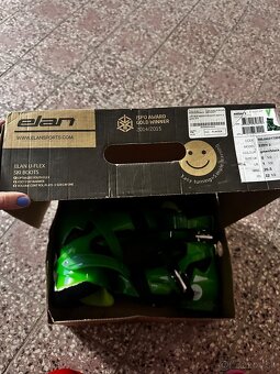 Detské lyžiarky Elan 32,5 zeleno-čierne - 8