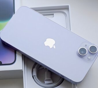 iPhone 14 Purple BATERIE 100% TOP - 8
