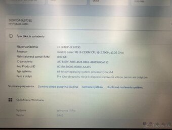 Notebook HP ProBook 4330s, i3 , SSD 256 GB, 8 GB RAM, Win 11 - 8