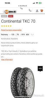 CONTINENTAL TKC 70, 120/70/R19,DOT4522,PREDNÁ PNEU BMW1200GS - 8