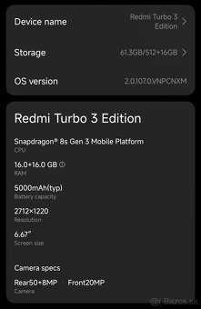 Xiaomi Redmi Turbo 3 Harry Potter Edicia 16/512gb - 8