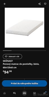 Detská postieľka IKEA SUNDVIK + výbava - 8