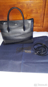 čierna kožená kabelka cavalli class  - nová - 8