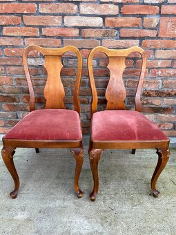 Elegantné vintage stoličky v štýle Queen Anne - 8