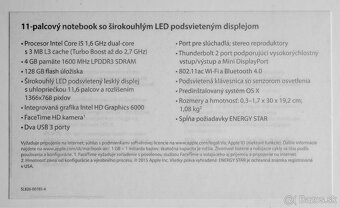 PREDÁM - apple MacBook AIR 11.6”, model A1465 - 8