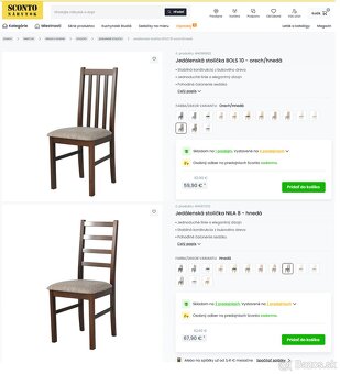 Jedálenské stoličky - orech/hnedá - 8