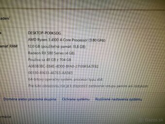 Herný počítač Ryzen 3 4100 / RX 580 4GB / 12GB / SSD+HDD - 8