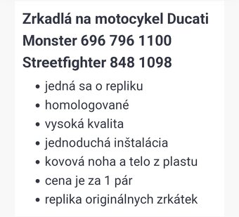 Zrkadlá Ducati Monster 796,696,1100 - 8