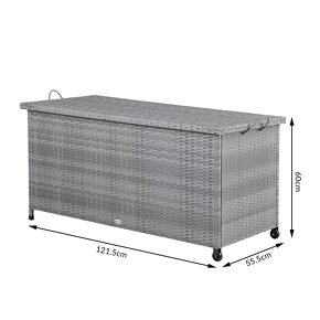 Záhradný úložný ratanový box s kolieskami 4 farby - 8