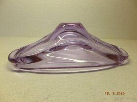 Moc krásná fialová velká mísa Alexandritové sklo - 8