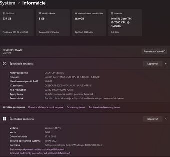 I5 7500, 16gb DDR4, rx570 8gb - 8