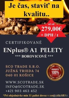 TOP - Certifikované ENplus® A1  pelety - 0,27% popol - 8
