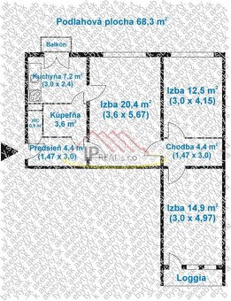 Prenájom 3 izb.bytu v BA -Ružinov,68 m2,7.posch, 2x logia,,i - 8