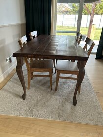 Jedálenský stôl z masívu a 4 stolicky IKEA - 8